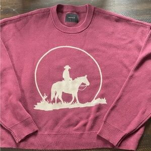 Burgundy Western Cowboy Sweater
